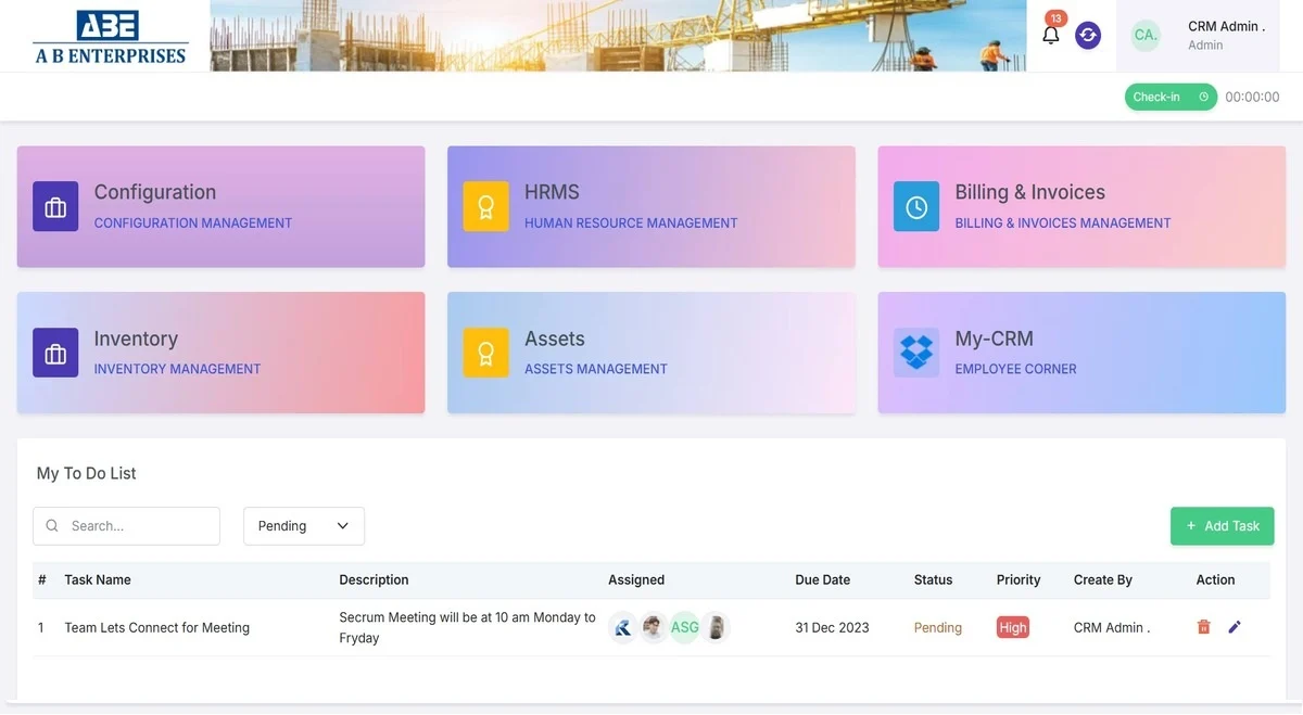 ERP and CRM software for civil and infrastructure companies